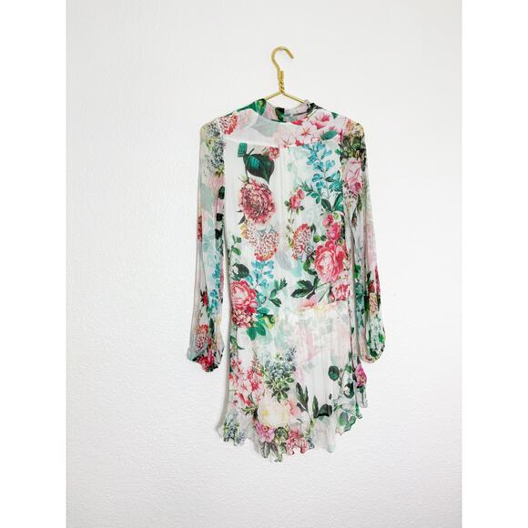 Rococo Sand Isa Wrap Dress Size XS Silk Floral Long Sleeve Mini Bohemian Resort - Picture 13 of 14